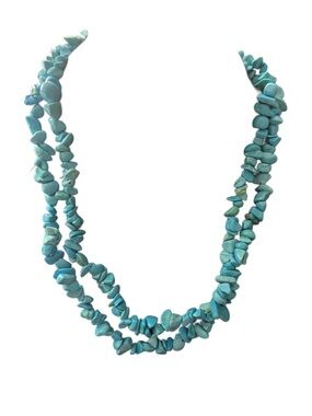 Turquoise Chip Bead Single -Strand Necklace or  - Unbranded